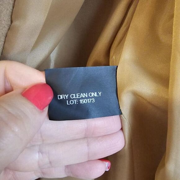 London Fog Hooded Zip Front Wool Blend Coat XS Tan Color - Picture 13 of 13